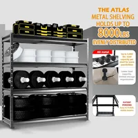 The Atlas 72" W Heavy Duty Garage Shelving Load 8000 Lbs, 4 Tier Metal Storage Shelves, Adjustable Industrial Steel Rack 2