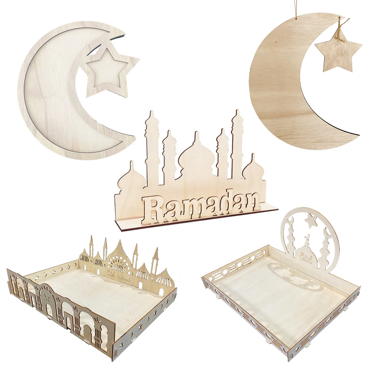 

Деревянные украшения для стола Eid Mubarak, модель 2023, украшение для домашнего стола Eid al-Adha, мусульманские принадлежности для исламвечерние