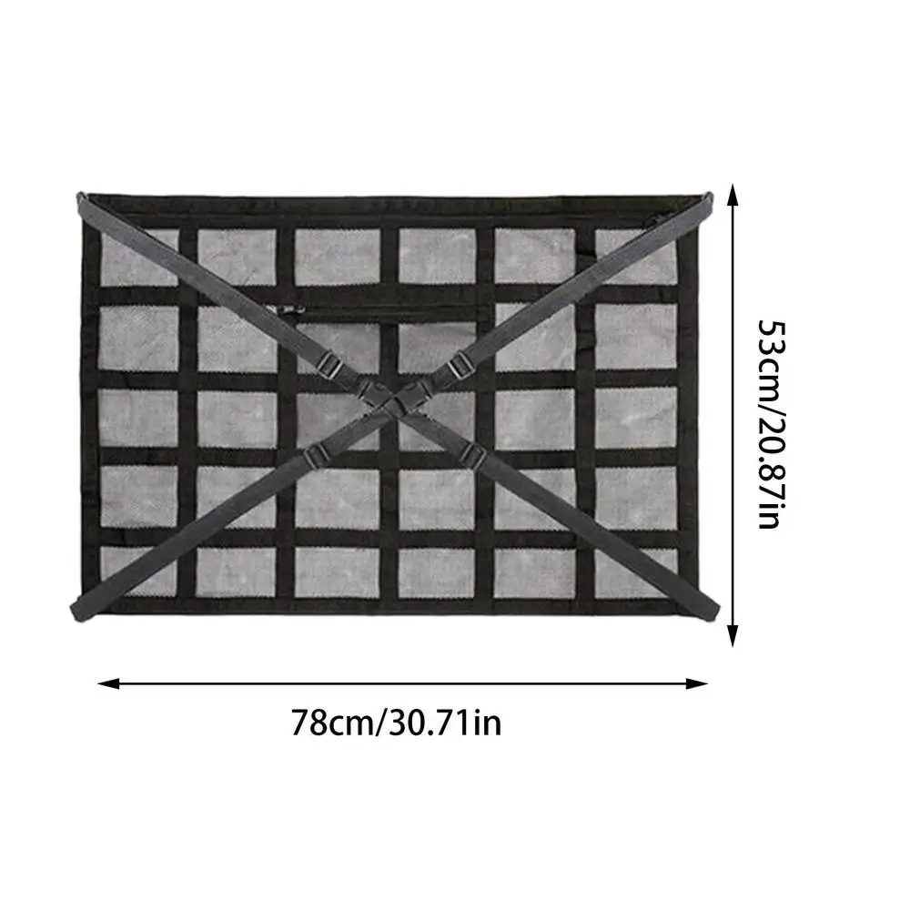 Organizer Da Soffitto Per Auto Triangolare A Rete – 78x75 Cm – Doppio Strato Per SUV E Camper