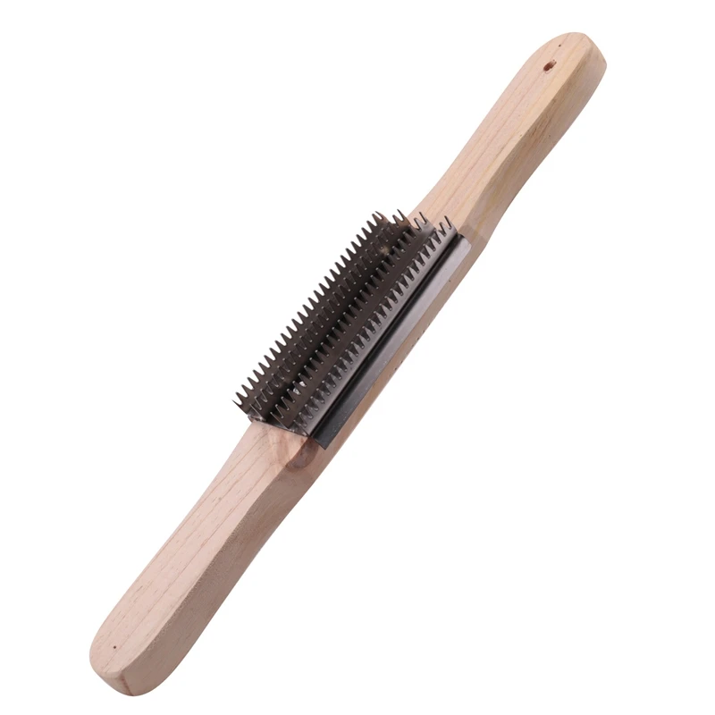 

15Inch Buffing Wheel Rake For Compound Cleaning,Removing Residual Compounds And Metal,Rake Steel Polishing Wooden Handle