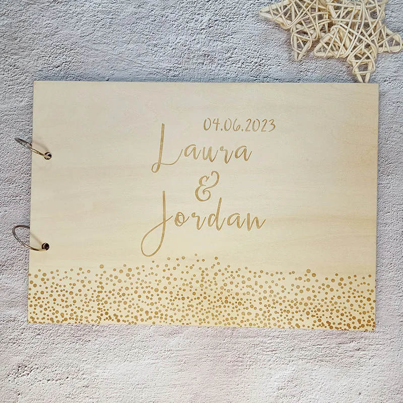 Personalized Wedding Guestbook Name and Date Guest Signatures Book Vintage Rustic Wedding Decoration Favors