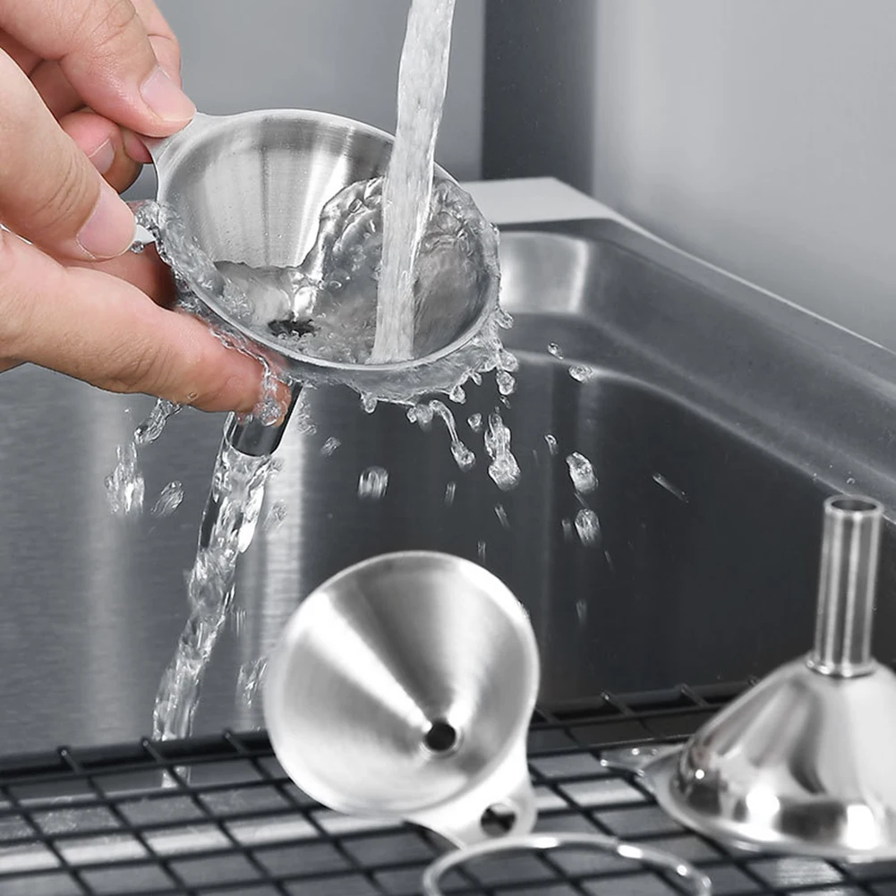 Stainless Steel Funnels Set for Kitchen with Handle