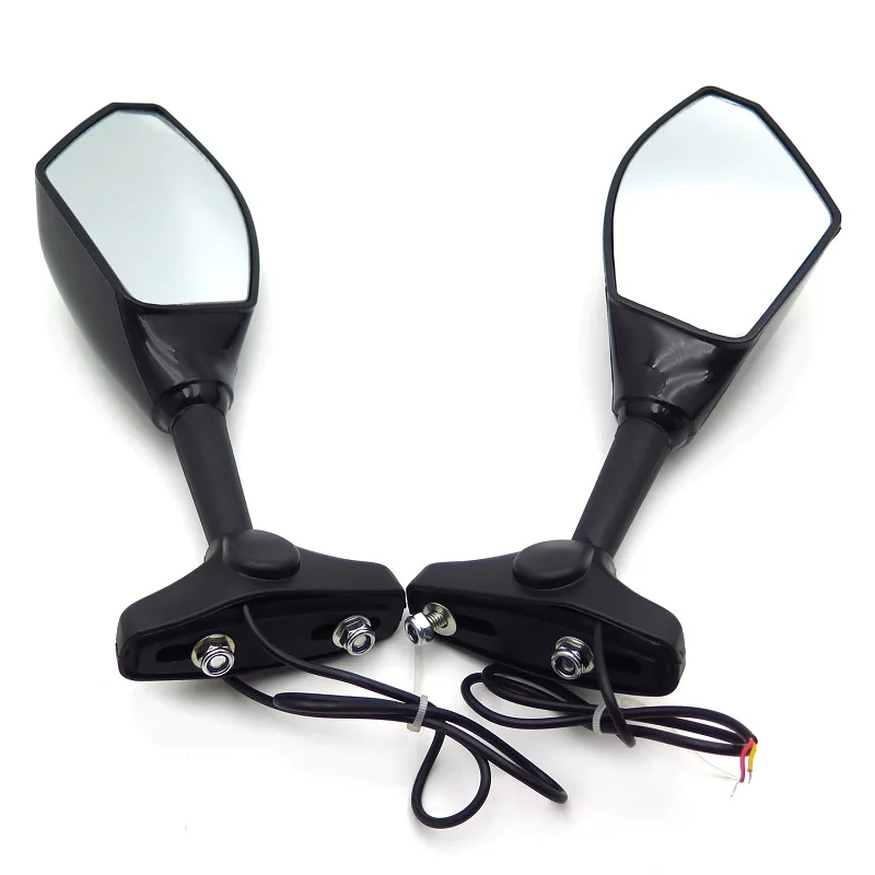Aftermarket Motorcycle Parts Motorcycle Black Integrated Led Turn Signals Side Mirrors W/ Smoke