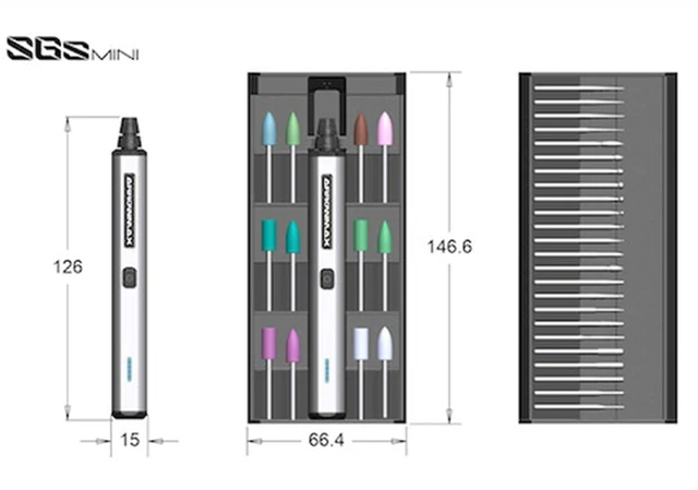  AM ARROWMAX Mini Cordless Rotary Tool Kit, Aluminum Case,  Bluetooth, APP, Wireless Magnetic Charge, Multi-Purpose Power Rotary Tool  for Sanding, Polishing, Etching, Engraving, DIY Crafts (SGS MINI) : Arts,  Crafts 