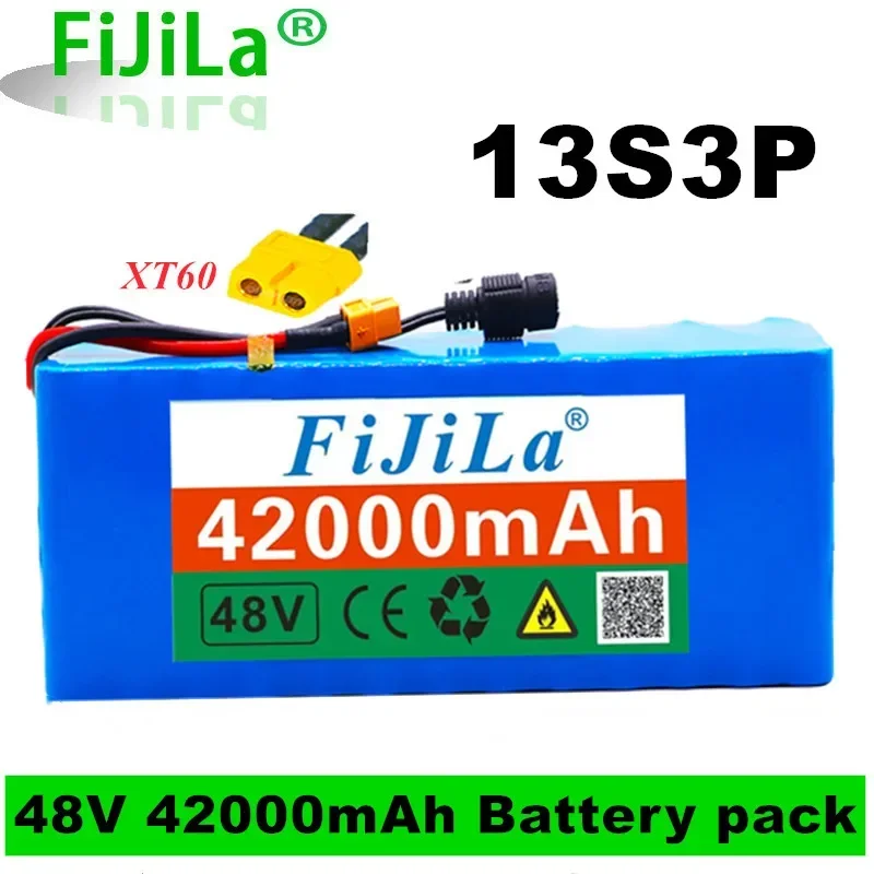 48V Lithium-Ionen Batterie 42Ah 1000W 13 S3P Akku Fur 54.6Ve-Bike Elektro Fahrrad Roller Mit Bms Con Spina Xt60