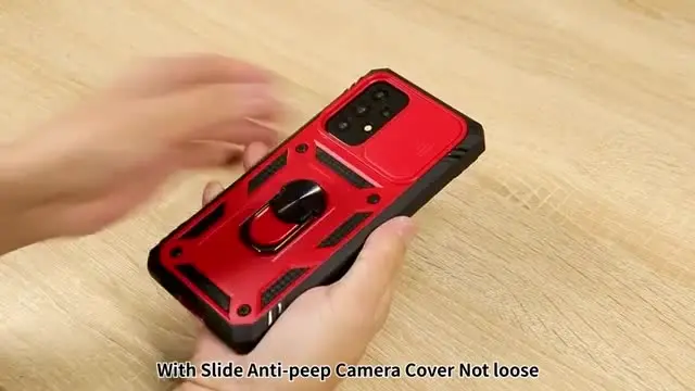 Custodia IPhone Con Sportello Scorrevole Fotocamera E Stand | Antiurto Per 16-11