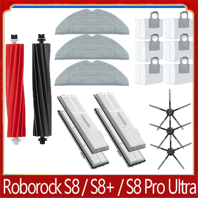 Original Roborock S8 Pro Ultra Accessories Side Brush Filter Mop Choth Dust  Bags For Roborock S8/s8+ Vacuum Cleaner Spare Parts - Vacuum Cleaner Parts  - AliExpress