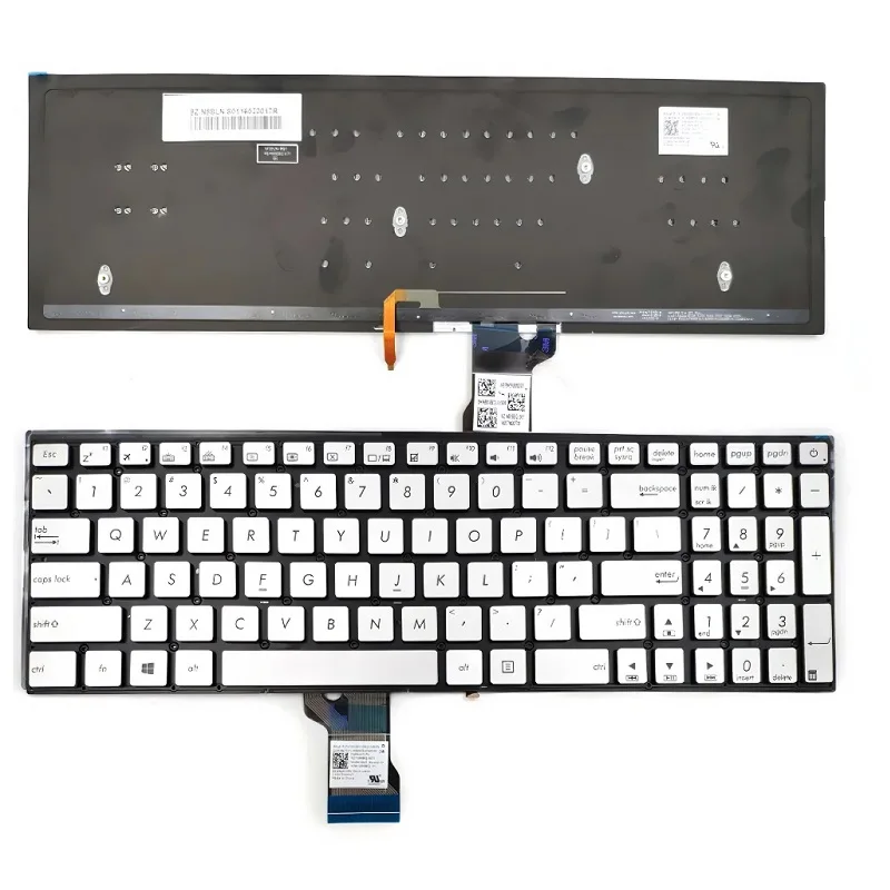 

New US Backlit Keyboard For Asus ZenBook Pro UX501 UX501J UX501JW UX501V UX501VW Laptop Keyboard Silver Without Frame