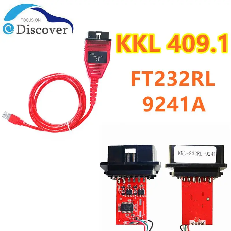 

KKL 409,1 с переключателем красная печатная плата Real 9241A чип FTDI FT232RL чип OBD2 USB диагностический инструмент для AUDI/VW