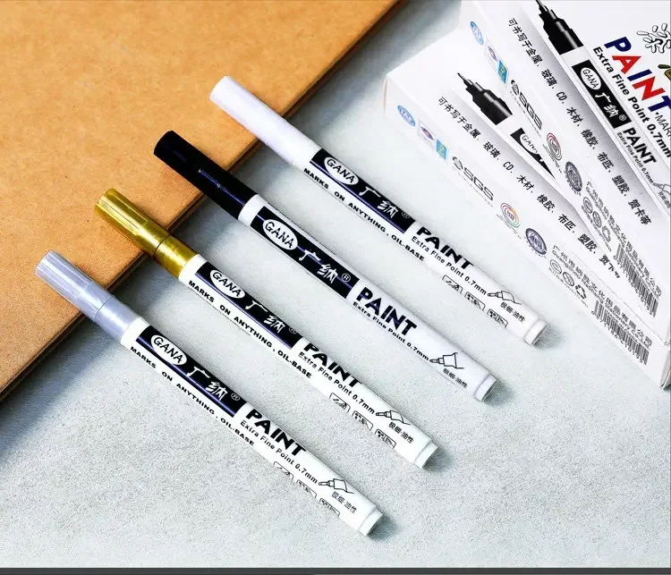 Oil Based White Black Permanent Paint Markers Pens 0.7mm Extra Fine Waterproof image 11
