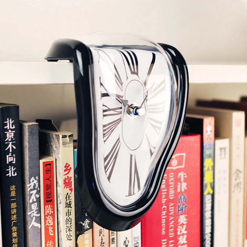Vintage Twisted Wall Clock in Surrealist Style for Creative Living Room Decor