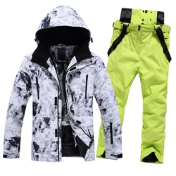 -30 Degree Ski Suit For Men Winter Windproof Waterproof Thick Warm Skiing Jacket Snow Pants Outdoor Male Snowboarding Clothing