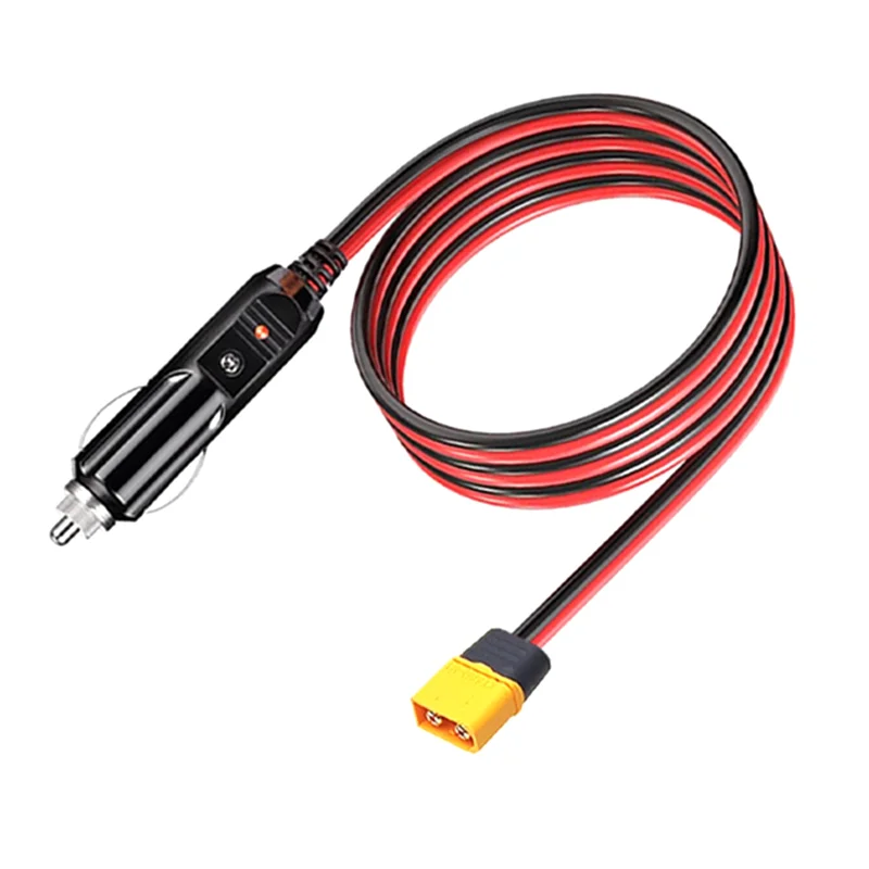 Y10A-XT60 Male Connector Extension Cable With Lighter Plug 10FT 14AWG Car Charger And XT60 Adapter Cord