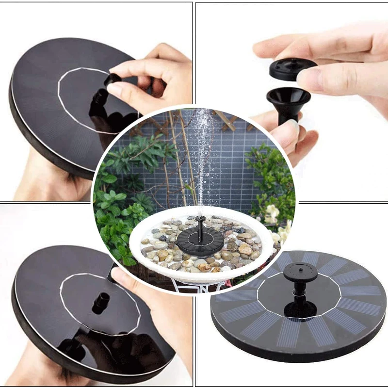 Mini Solar Water Fountain Pool Pond Waterfall Fountain Garden Decoration Outdoor Bird Bath Solar Powered Floating Water solar fountain