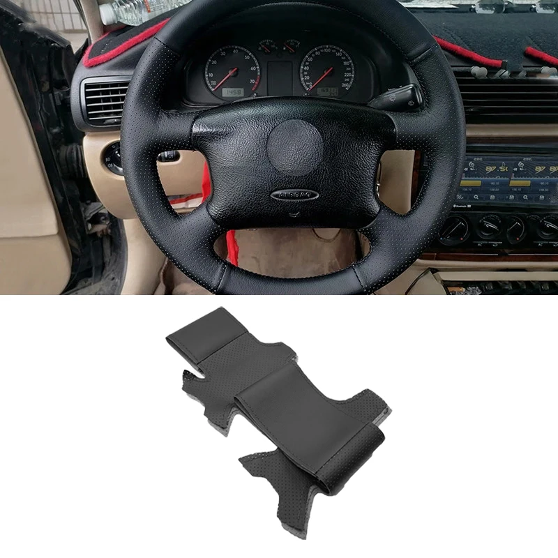

Чехол на руль для VW Golf 4 MK4 Passat B5 1998-2005, черный, перфорированный, из микрофибры, с ручной строчкой, защитная отделка
