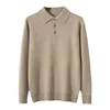 Classic Polo Collar 100% Cashmere Sweaters for Men 2023 Autumn Winter Clothes Pull Homme Business Casual Warm Knitted Pullovers 2