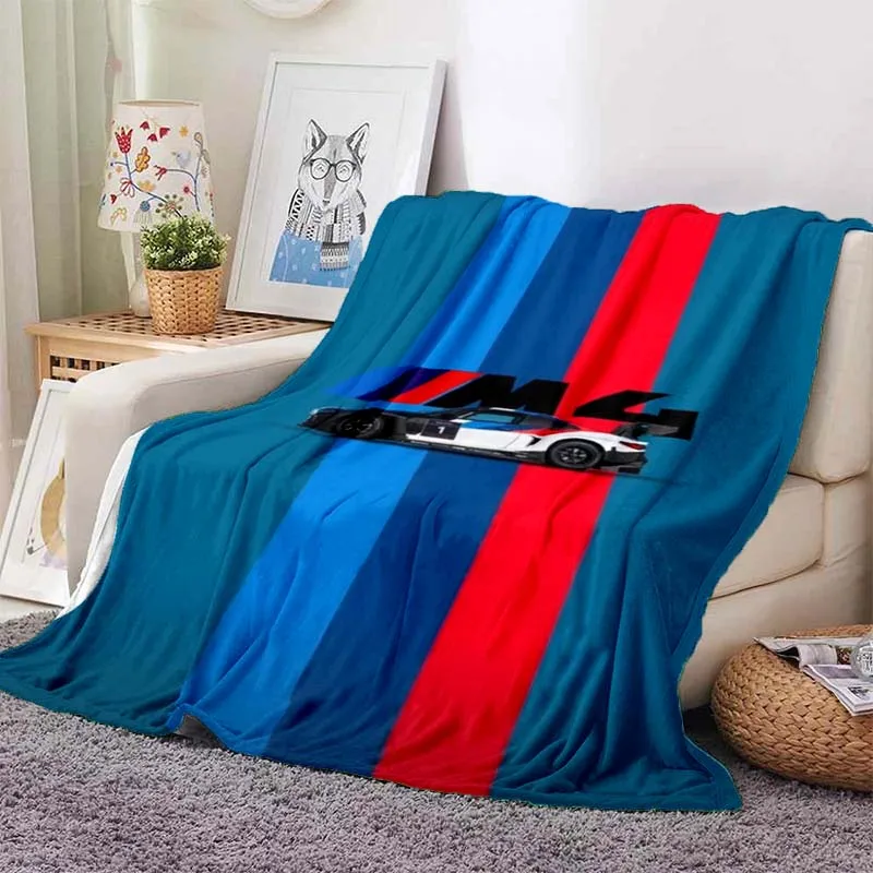 

3D printed racing standard blanket cartoon cool eyes closed flannel blanket airplane travel decoration soft warm bed cover