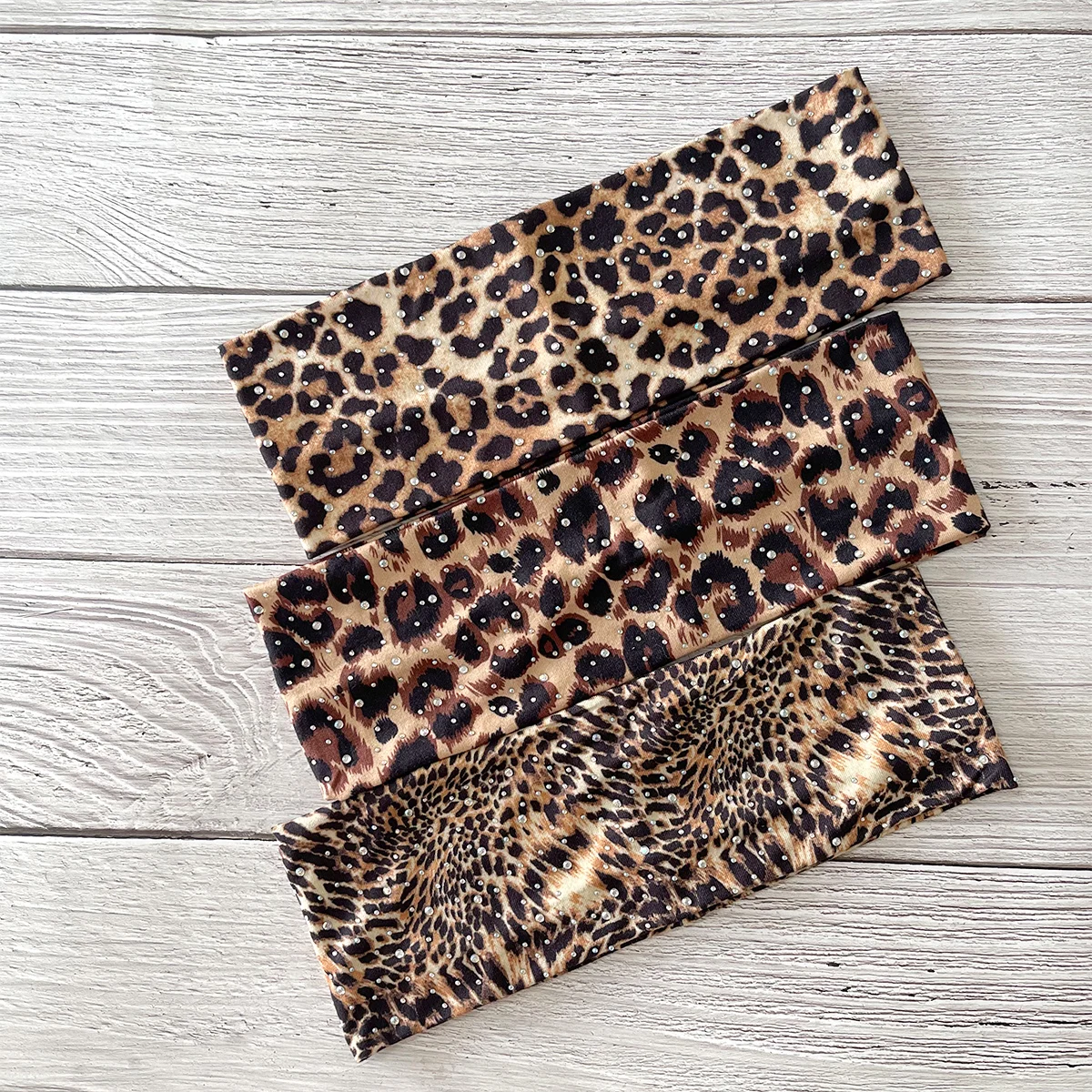1pc Rhinestone Leopard Printed Women Headband For Lady Girls Shopping Face Wash Hairband Turban Bandana Fashion Hair Accessories