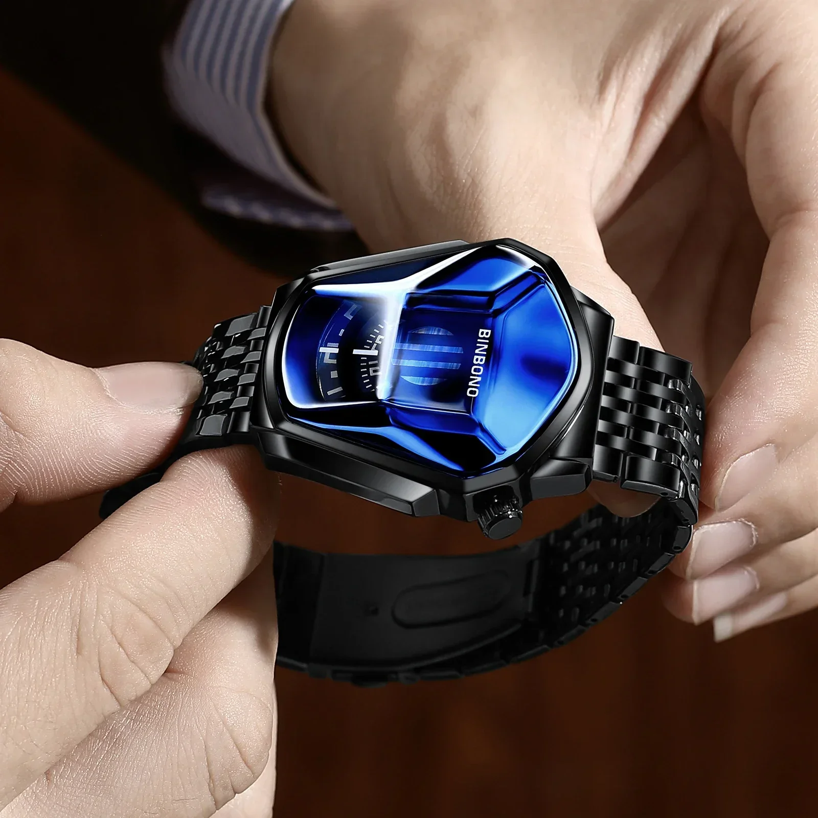 BINBOND Luxury Stainless Steel Men's Fashion Quartz Watch