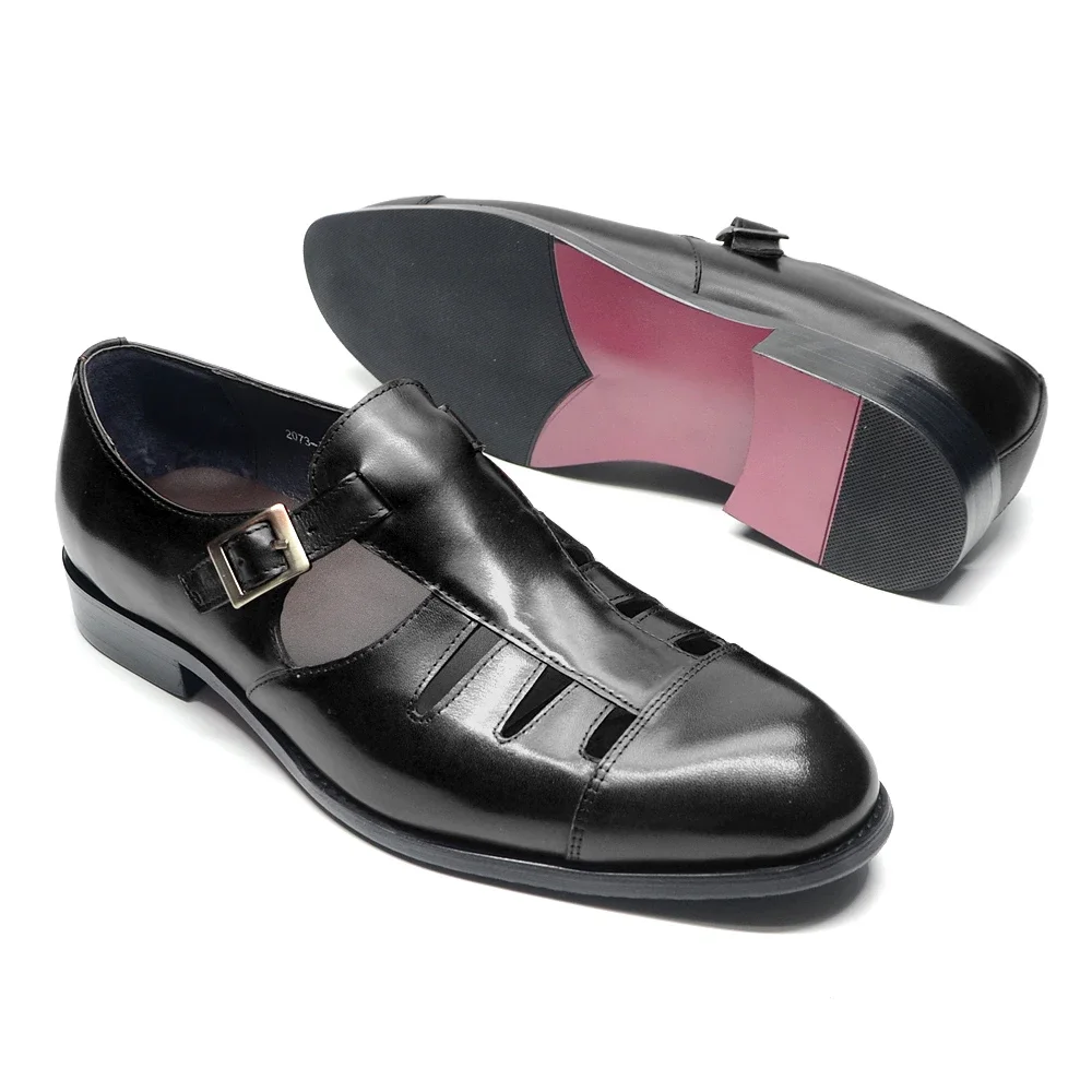 Classic Genuine Leather Mens Summer Dress Sandals Single