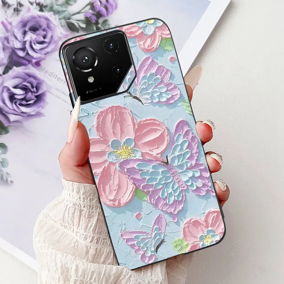 Luxury Cute Cat Silicone Shockproof Bumper Back Cover - Stylish Painted Design