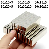 Super Strong Neodymium Magnet N35 NdfeB Permanent Magnetic imanes Block Powerful Magnets Refrigerator 60x10x3 60x10x5mm