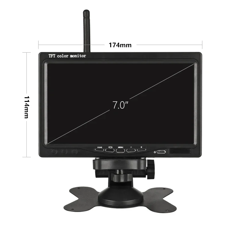 Jansite 7" Wireless Car monitor TFT Car Backup Cameras Monitor For Truck Parking Rearview System Rear Camera lens Voltage 12-24V