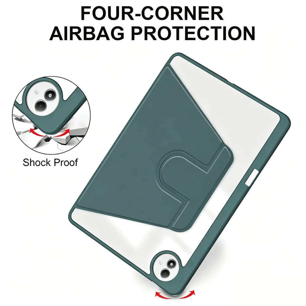 Enhanced Rotating Tablet Cover with Smart Stand and Pencil Slot
