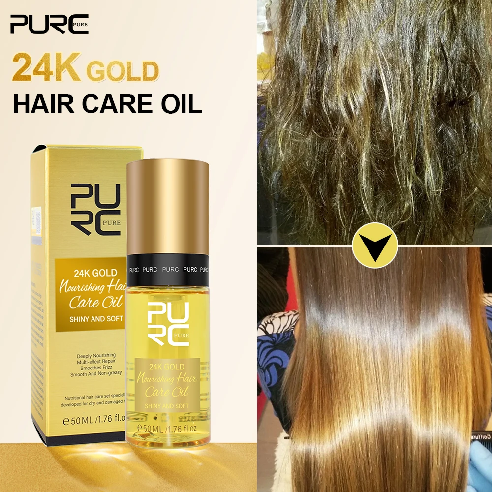 PURC24KGoldHairOilSmoothingHairTreatmentRepairDamageFrizzy