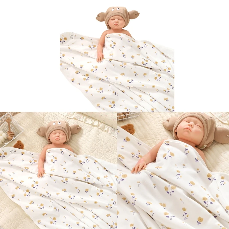

Baby Cotton Baby Swaddle Blanket Baby Shower- Gifts Baby Boys Girls Nursing Cover Wrap 95x95cm/37x37-inch Lightweight