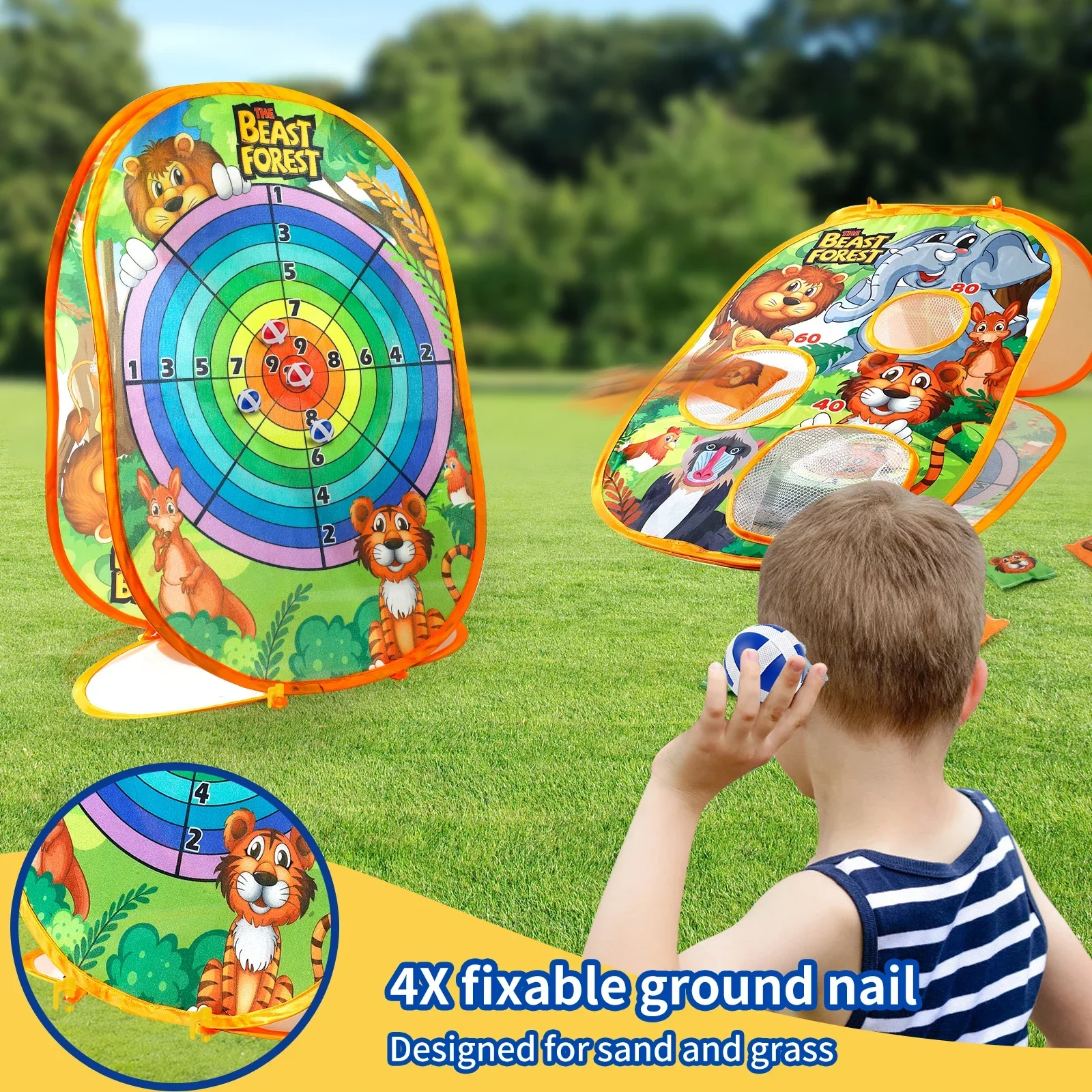 Animal Bean Bag Toss Game Set 4