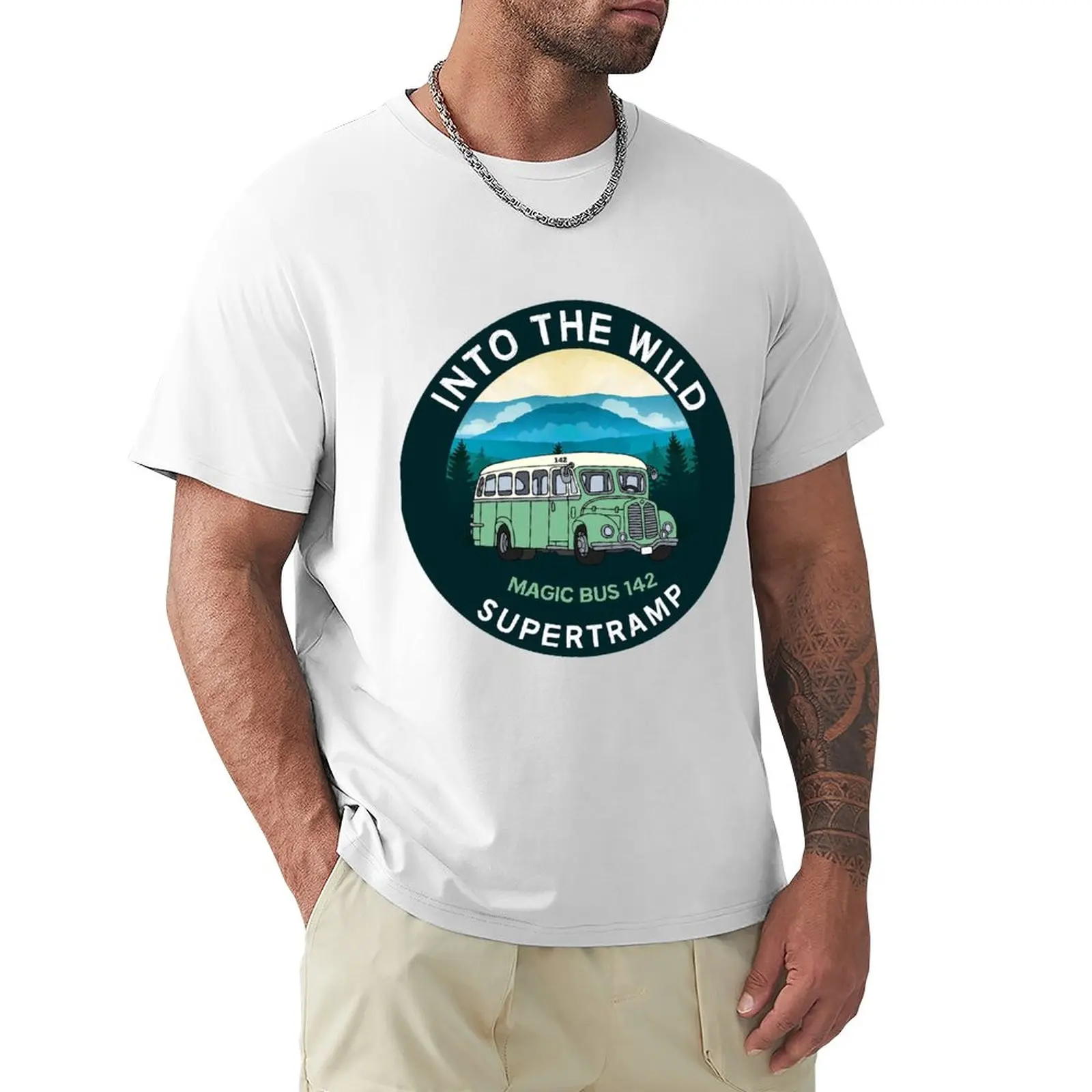 Nella Maglietta Wild Magic Bus 142-T-Shirt De Mccandless-Alaska-Stamede Trail Alaska Wilderness