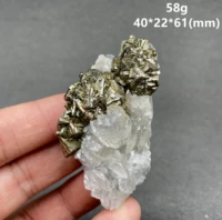 Natural Fluorescent calcite and pyrite Symbiotic  mineral specimen + healing quartz crystals and stones rock gemstone 1