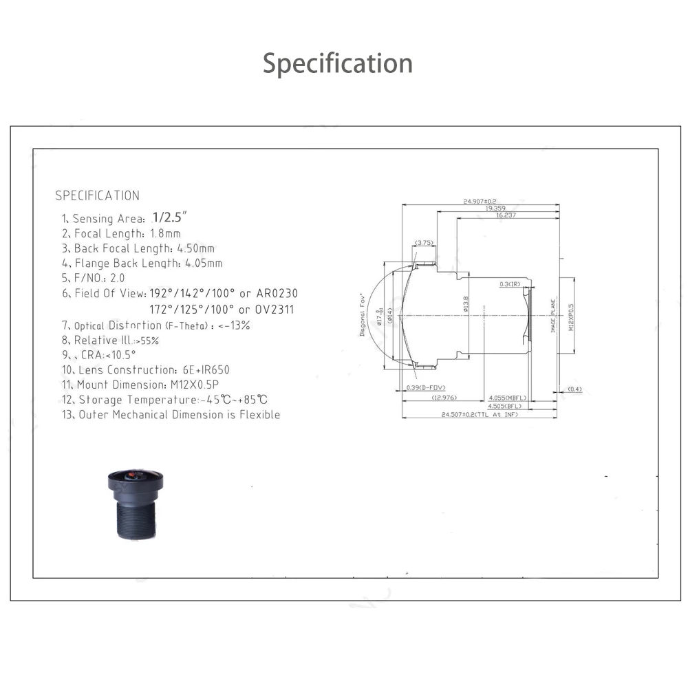 Witrue Fisheye Lens Wide View Angle HD 5MP 1.8MM M12 Mount F2.0 1/2.5" for Surveillance Security Camera CCTV Accessories camera lens surveillance camera accessories