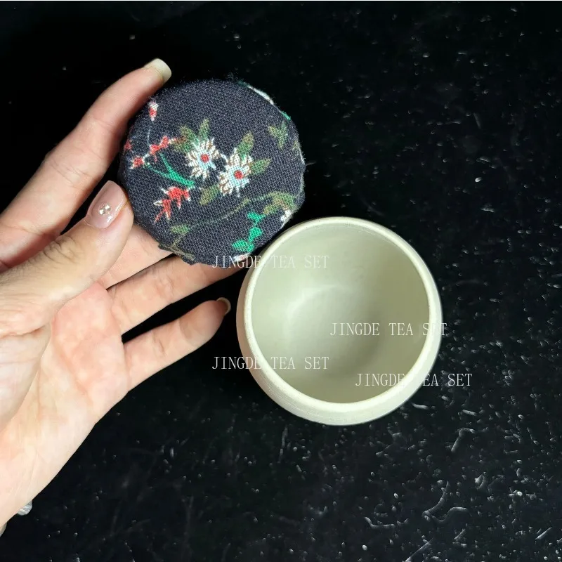 Portable Ceramic Tea Jar Outdoor Coffee Container Sealed Jar Small Tea Box Mini Storage Tea Tin Tradition Tea Accessories