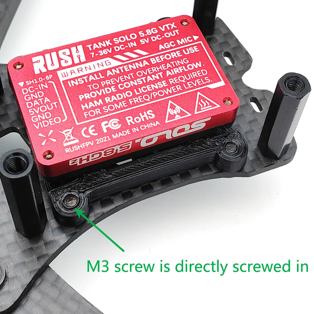 Support VTX imprimé 3D TPU pour drone FPV 30-20mm