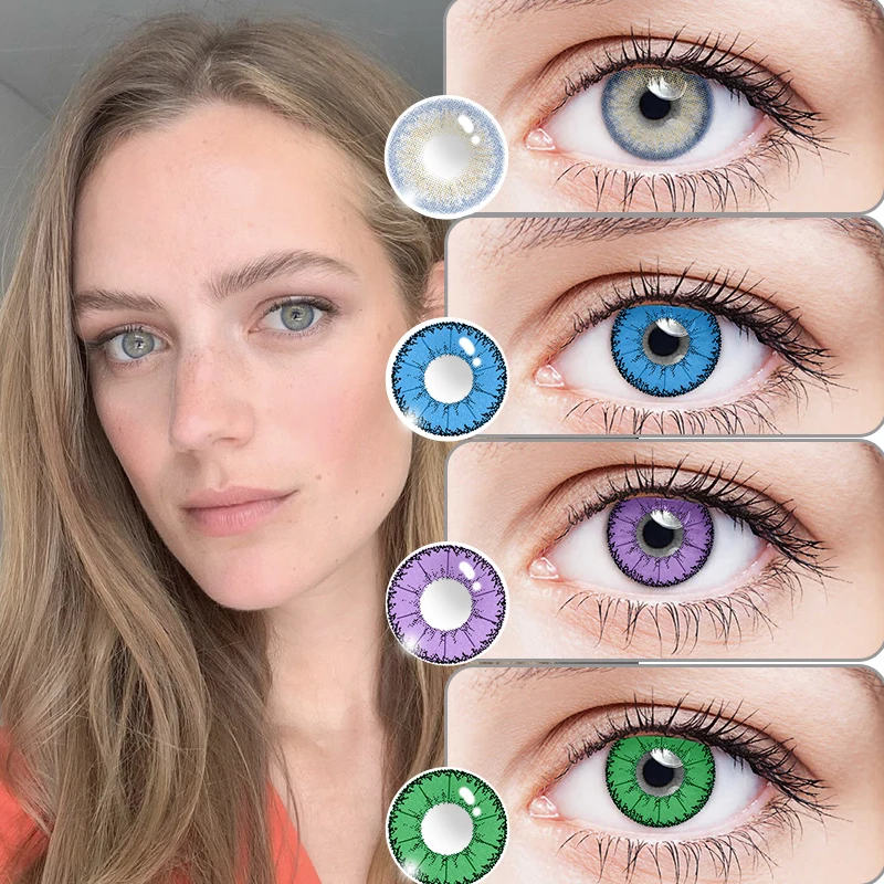 

2pcs Colored Contact Lenses for Women Change Different Colors of Eyes Have Beautiful Pupil Soft Hydrogel Cosmetics Accessory