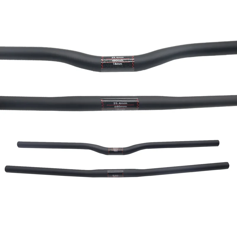Bicycle Handlebar 25.4 Full Carbon Handlebar Folding Bike Horizontal Handle Bar 400-700MM One-Shaped Ultralight Bicycle Straight Handlebar