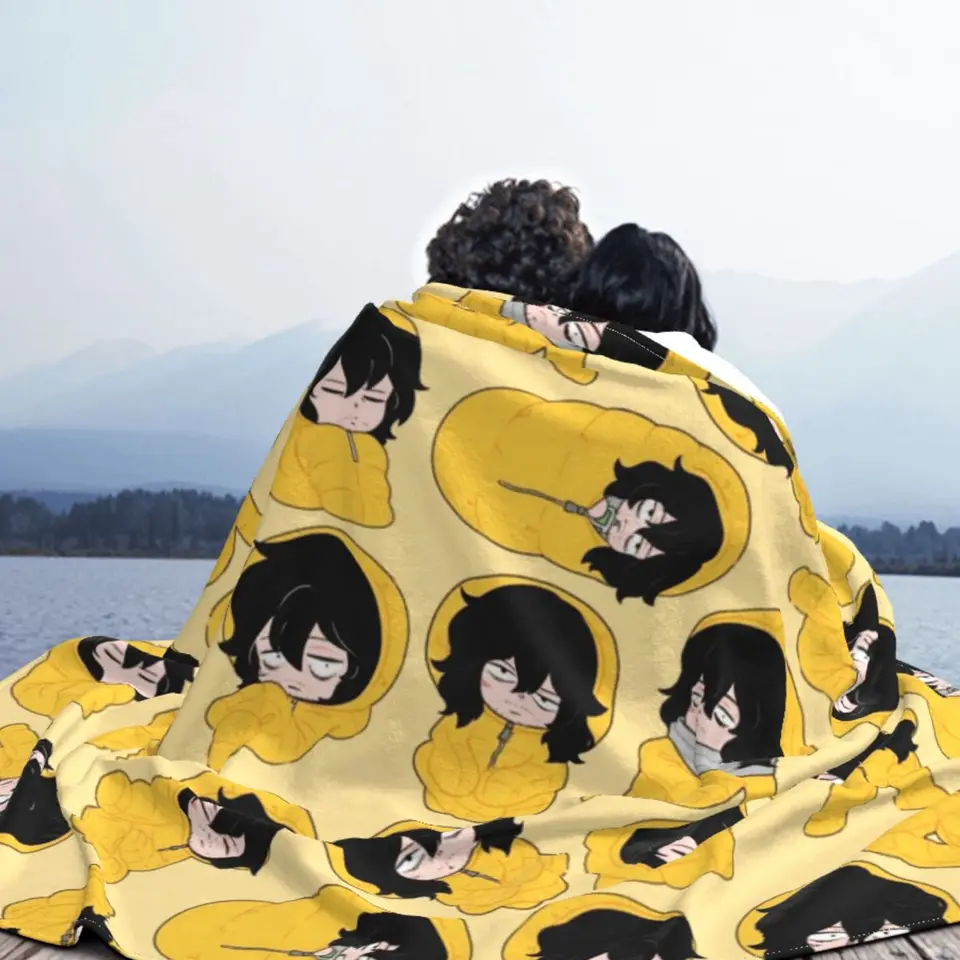 Coperta in flanella ultra morbida, motivo My Hero Academia Collage Anime Hawks Manga, copriletto in microfibra resistente, ideale per divano o letto 120 x 150 cm, per ragazzi
