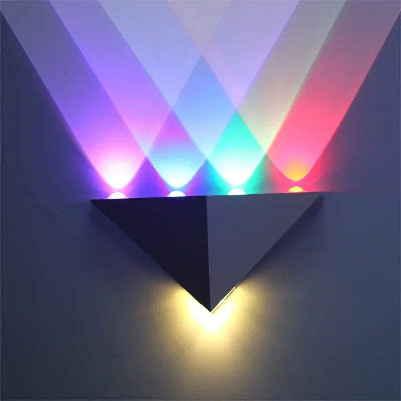 

5W Aluminum Triangle Led Wall Lamp AC90-265V High Power Led Modern Home Lighting Indoor Outdoor Party Ball Disco Light