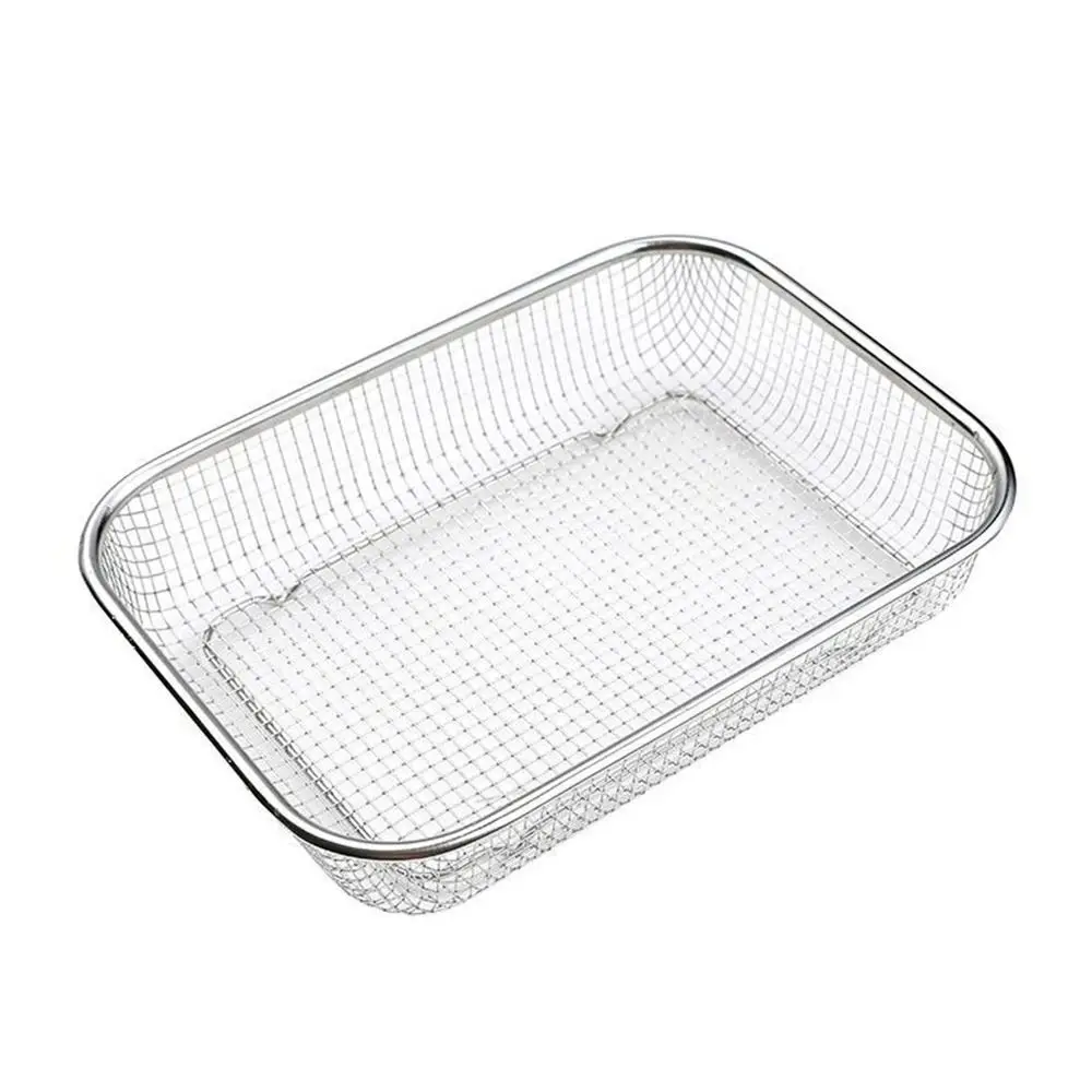 New Stainless Steel Washing basket Square Sink Strainer Colander Storage Baskets Storage Basket Handles Mesh Colander