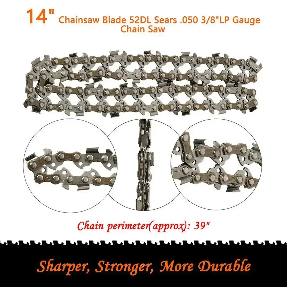 14 Inch Metal Chain Saw 52 Drive Link 3/8 Chain Link Chainsaw Household Feller Pliers Wood Cutting Chainsaw Accessories