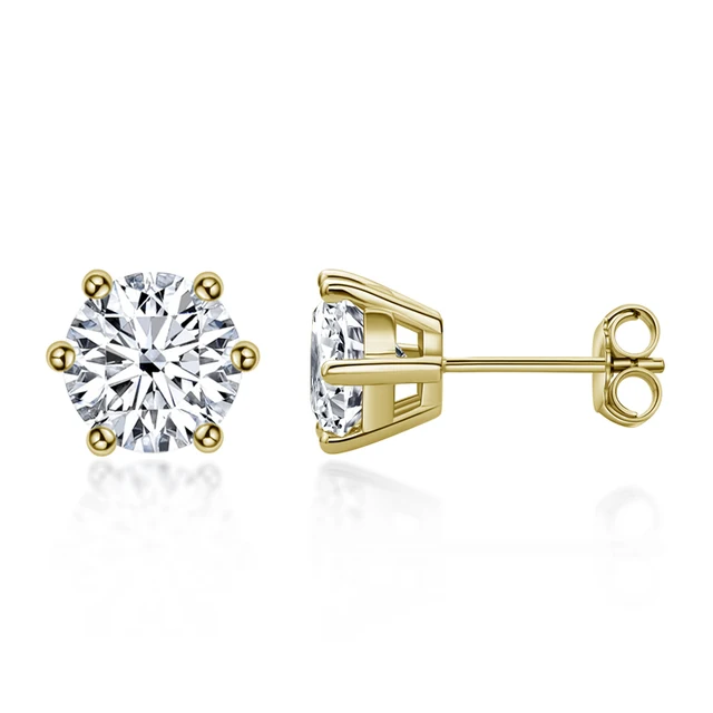 2.5c moissanite まるっこく earrings 18k gold japan