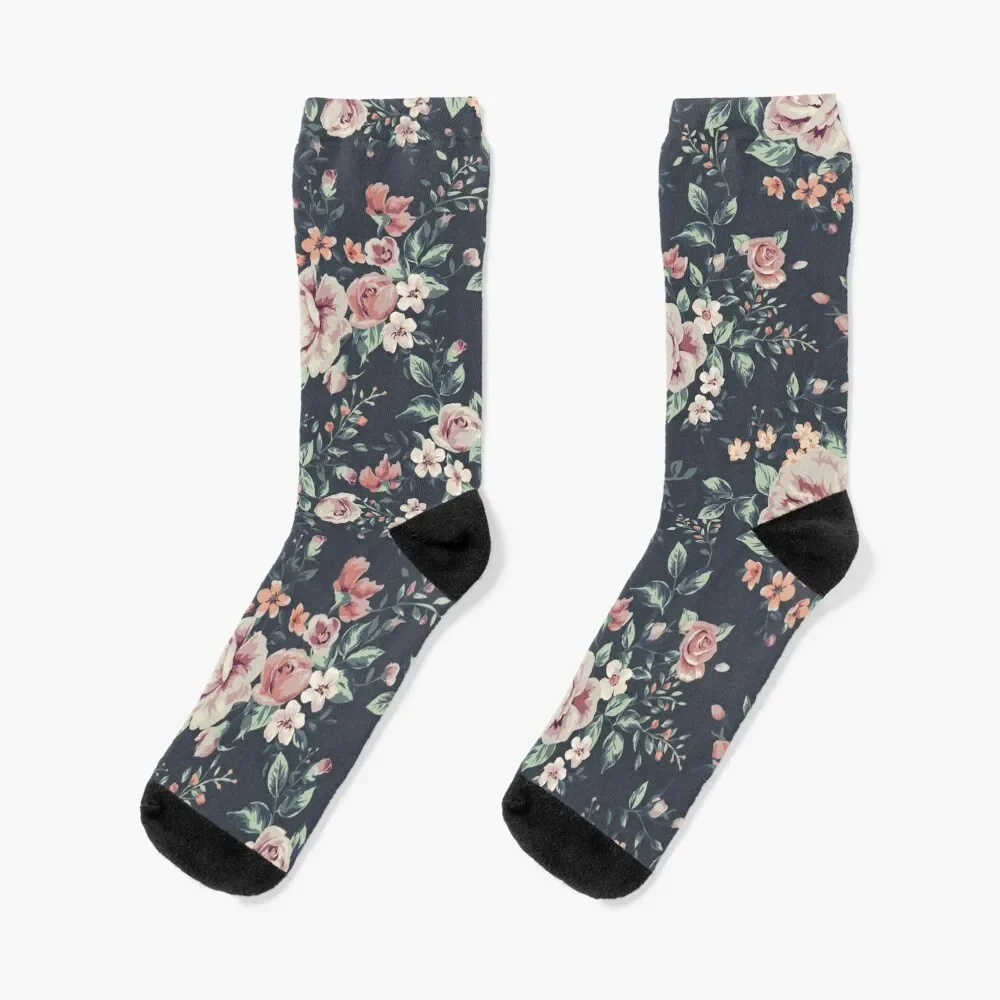 

Vintage Floral Pattern Socks cycling funny gifts winter Men's Socks Luxury Women's