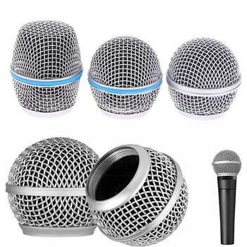 SM58 메쉬 핸드 헬드 마이크 용 마이크 교체 헤드 스틸, 그릴 메쉬 헤드 Shure Beta 57A 58A 87A 845S 945