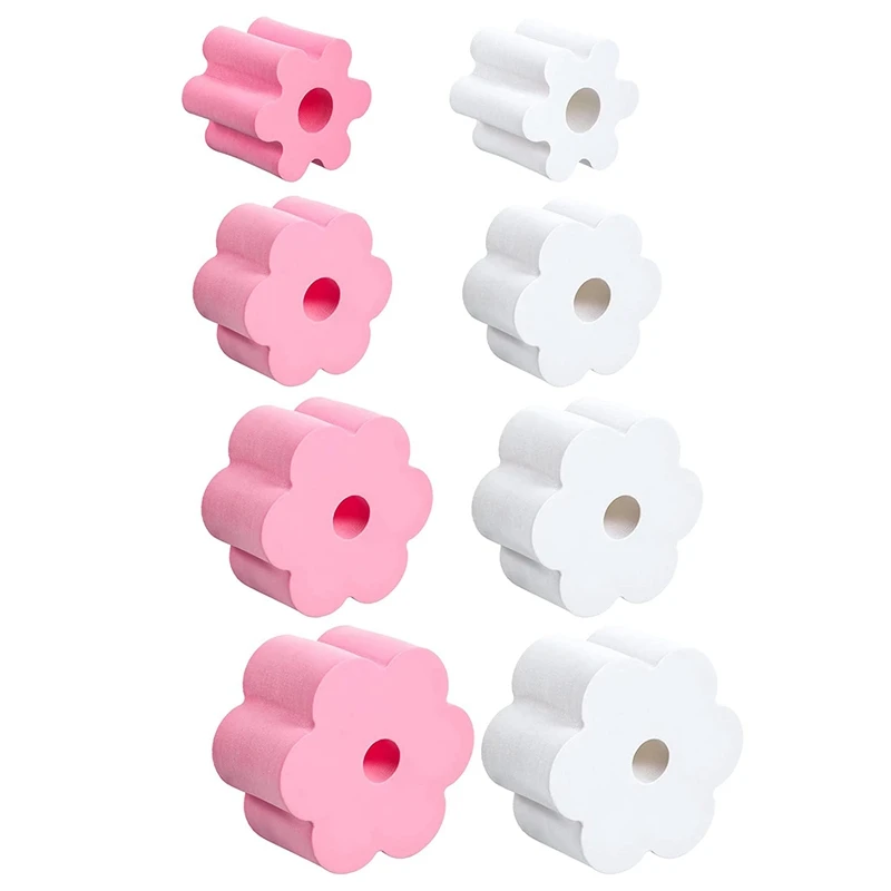 

8 Pieces Cup Turner Foam Cup Turner Inserts Accessories 2.44/ 2.83/ 3.18/ 3.74 Inch Diameter Foam Inserts (White, Pink)