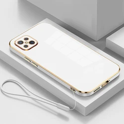 Luxury Square Plating Shockproof Back Cover for Oppo Reno 4z 5G (Gs6D White)