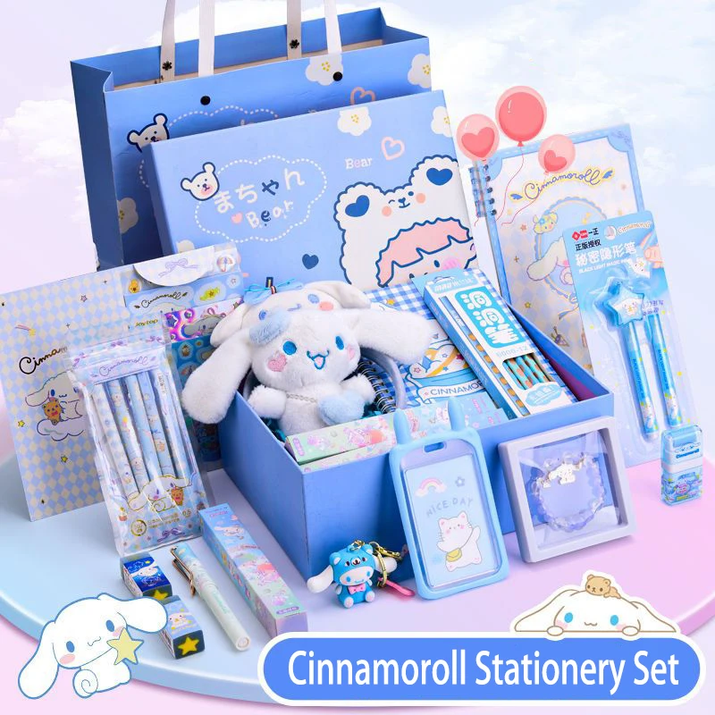Sanrio Cinnamoroll Stationary Set Kawaii Start of School Learn Supplies  Practical Student Girl Good Looking Birthday Gift
