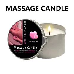 Aromatherapy Massage Candle - Luxurious Scented Oil Infusion with Easy Pour Spout (White Peach)