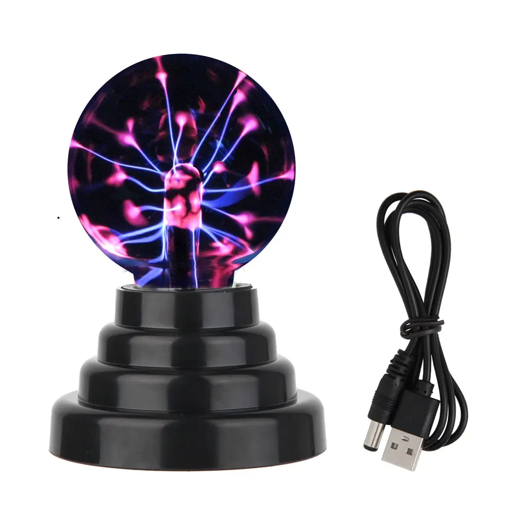 

3 Inch Plasma Ball Atomosphere Night Light Lava Lamp Supply By USB And AAA Batteries Kids Gift Magic Lightning Bolt LED Lampen